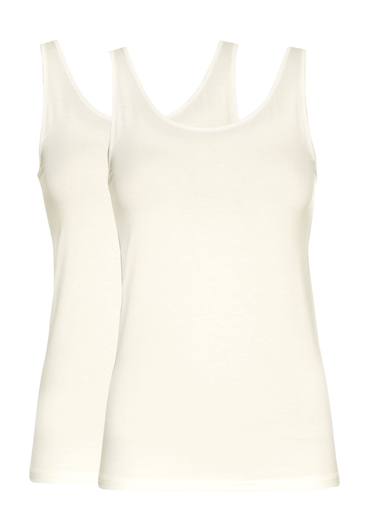 SYLVIA SPEIDEL. Bambus Unterhemd 2er-Pack U-Ausschnitt Für Damen