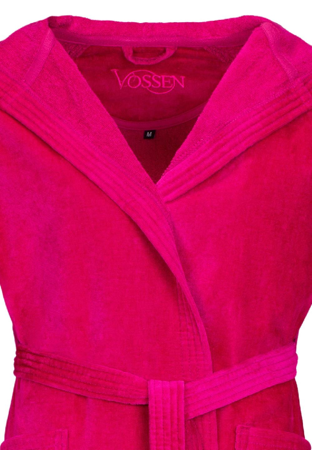 VOSSEN® Bademäntel Unisex Kurzmantel Mit Kapuze Texas Cranberry - 3770