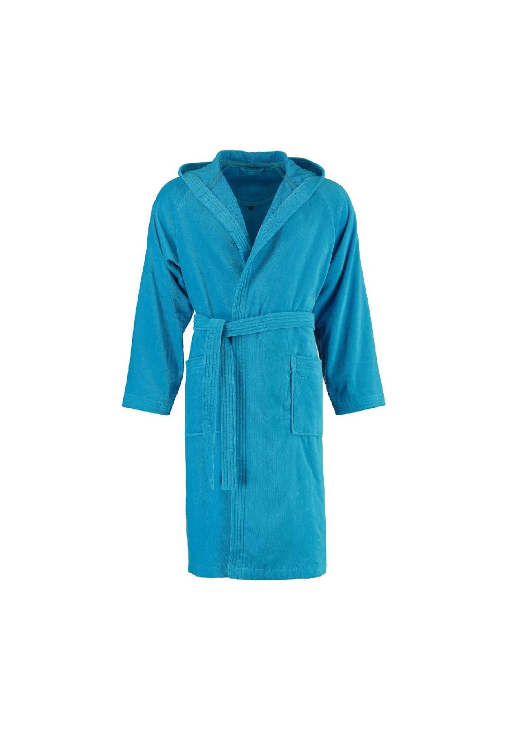 VOSSEN® Bademäntel unisex Kurzmantel mit Kapuze Texas turquoise - 5570