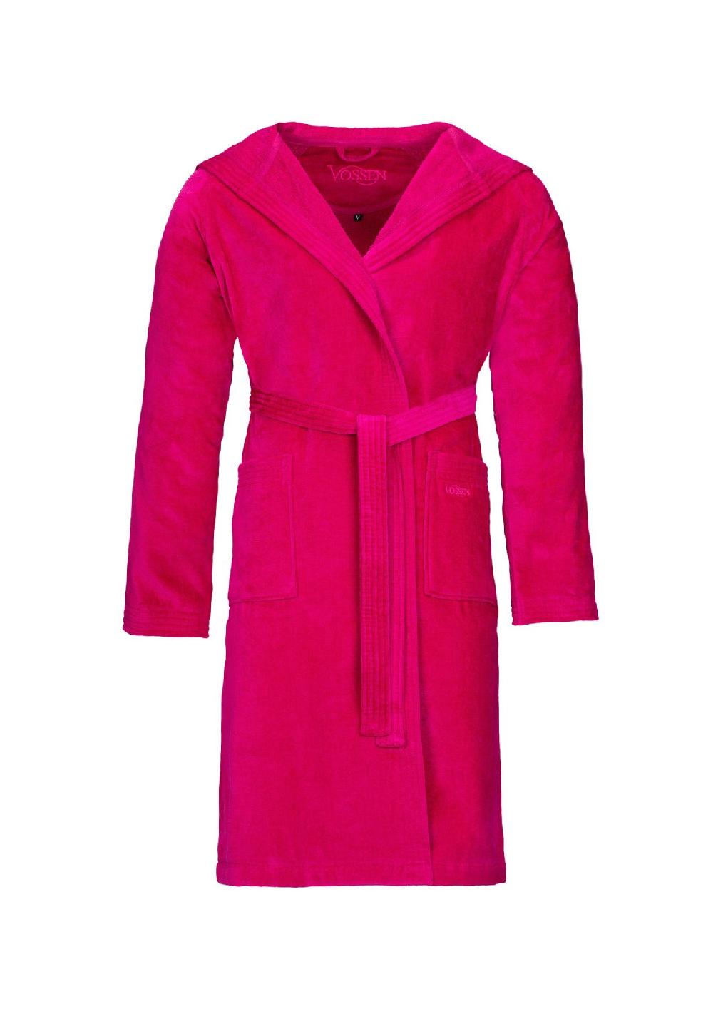 VOSSEN® Bademäntel unisex Kurzmantel mit Kapuze Texas cranberry - 3770