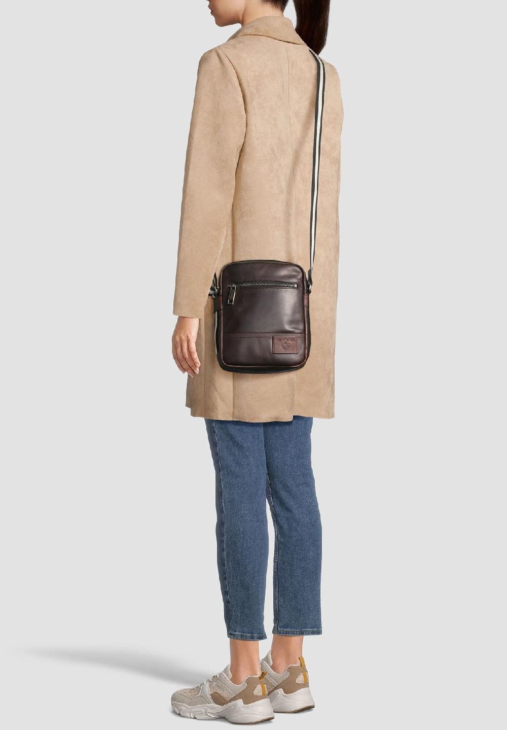 DUNMORE Umhängetasche Leder Patch