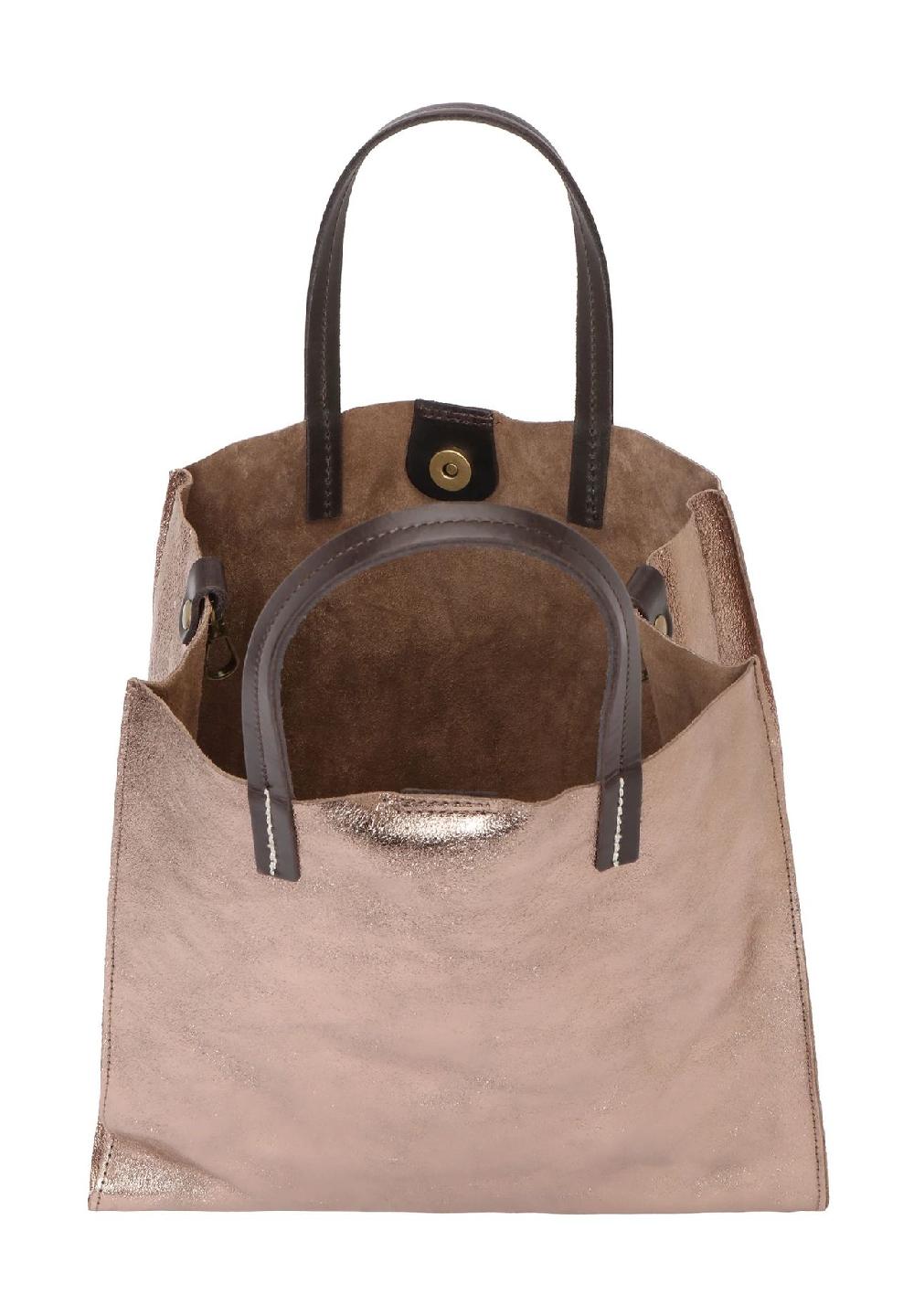 GALERIA Shopper Leder Metallic-Look Für Damen