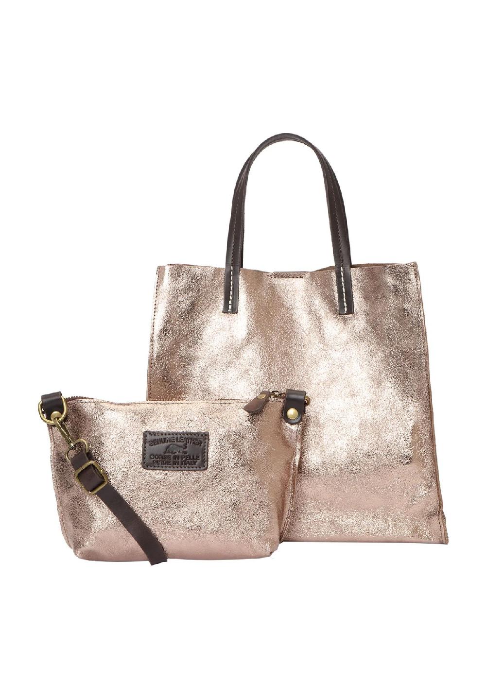 GALERIA Shopper Leder Metallic-Look Für Damen