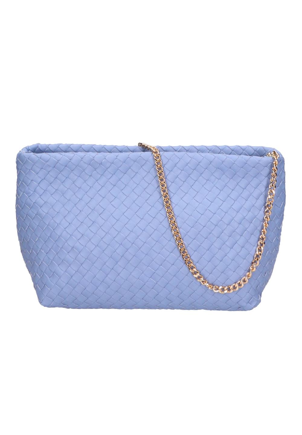 Gave Lux Shultertasche Women's Shoulder Bag In Genuine Nappa Leather With Woven Texture. Equipped With Removable Chain Shoulder Strap. Handcrafted Italian Product. Made In Italy