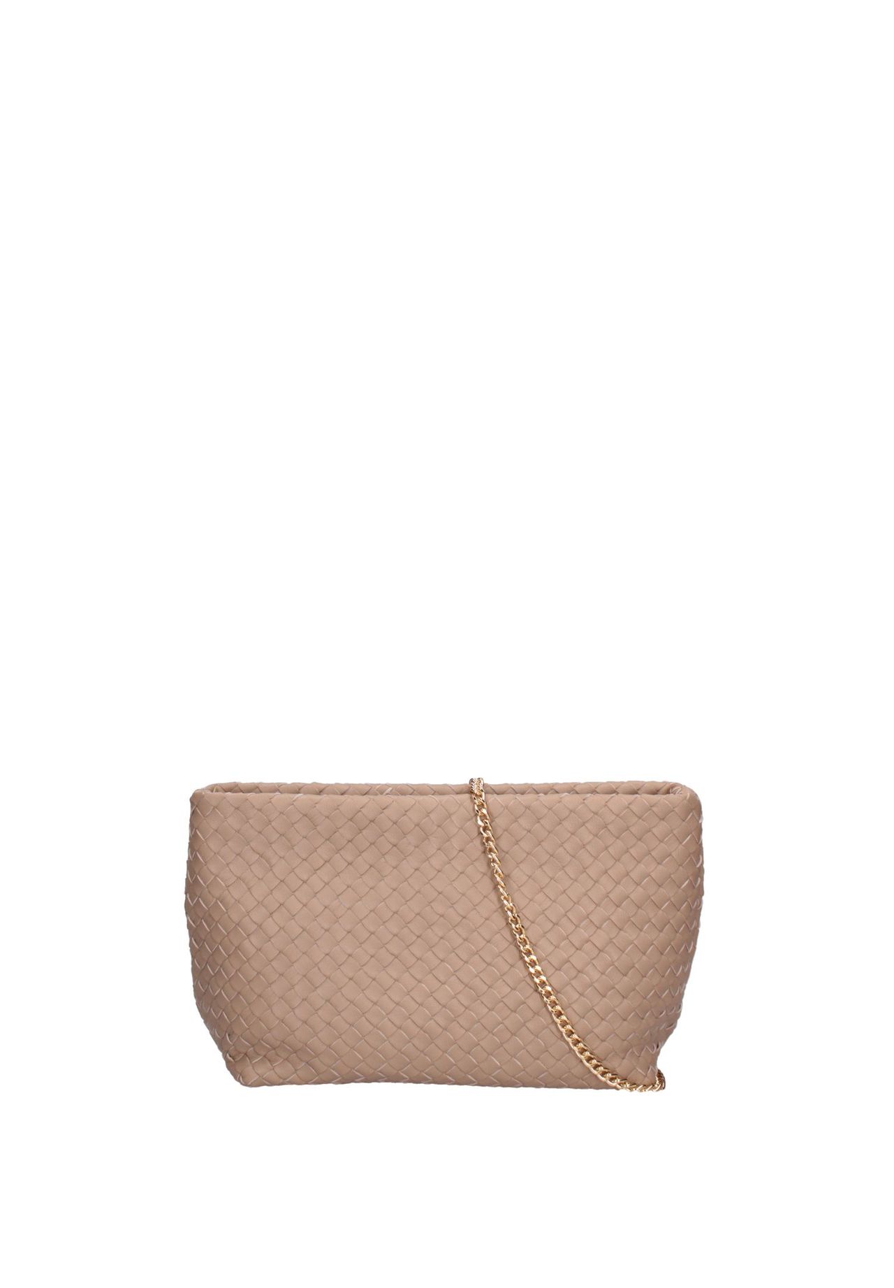 Gave Lux Shultertasche Women's Shoulder Bag In Genuine Nappa Leather With Woven Texture. Equipped With Removable Chain Shoulder Strap. Handcrafted Italian Product. Made In Italy