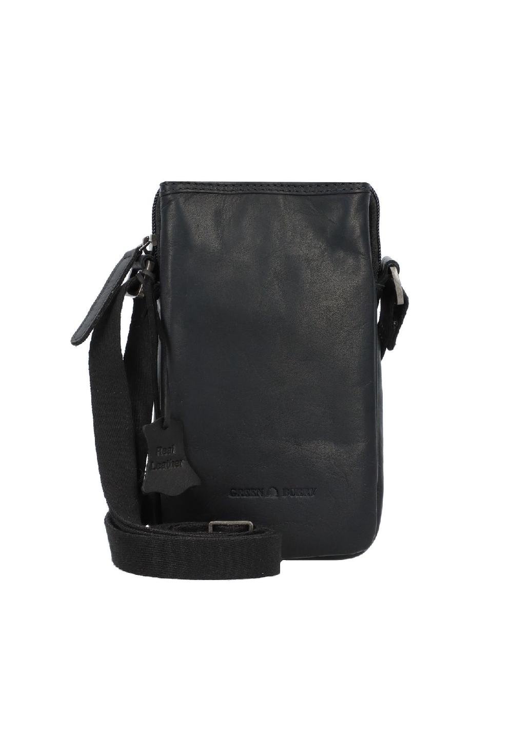 GREEN BURRY Pure Black Pure Black Handytasche Leder 11 cm