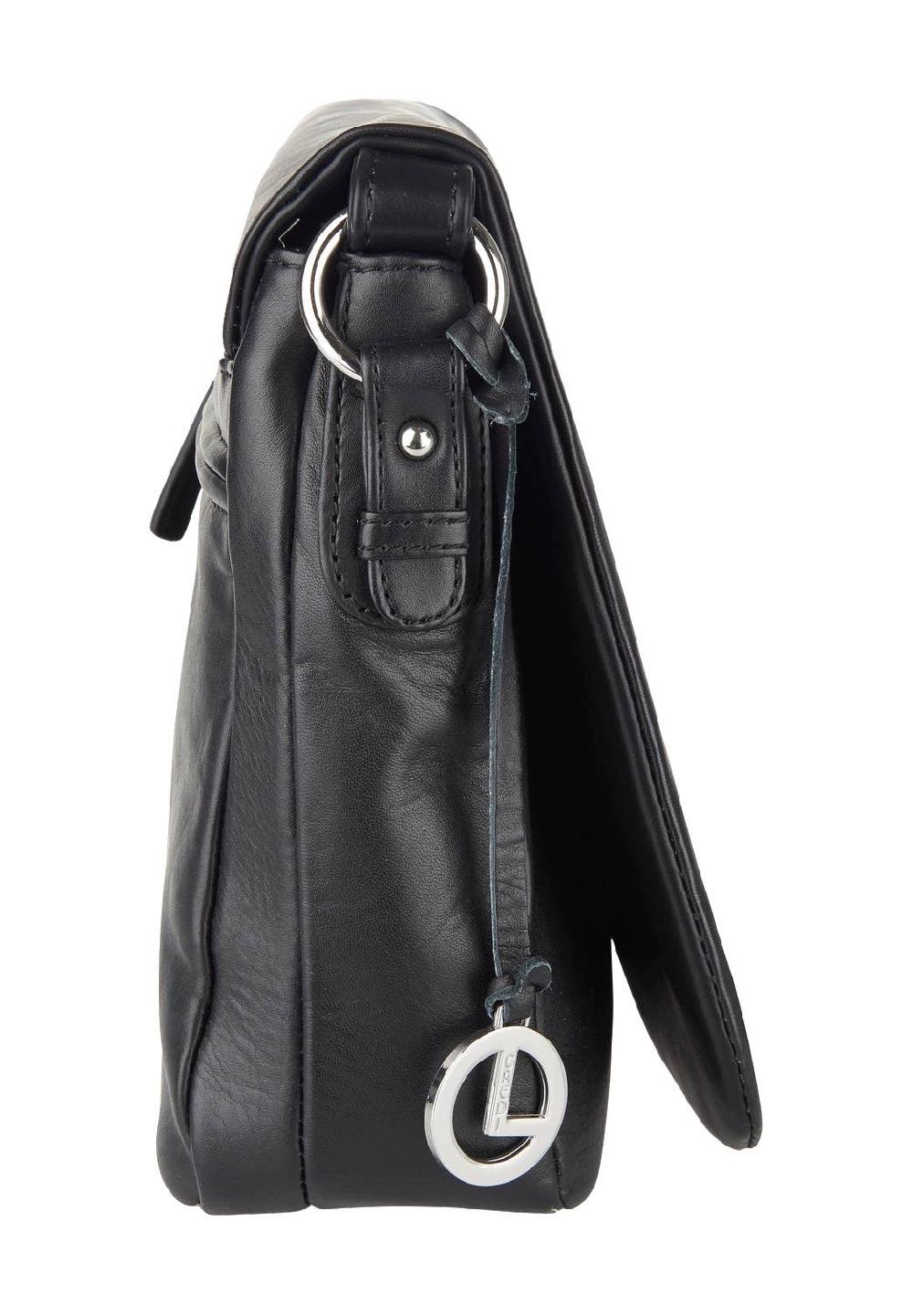 L.CREDI Umhängetasche "Eva" Leder Magnetverschluss Schultergurt Uni Für Damen