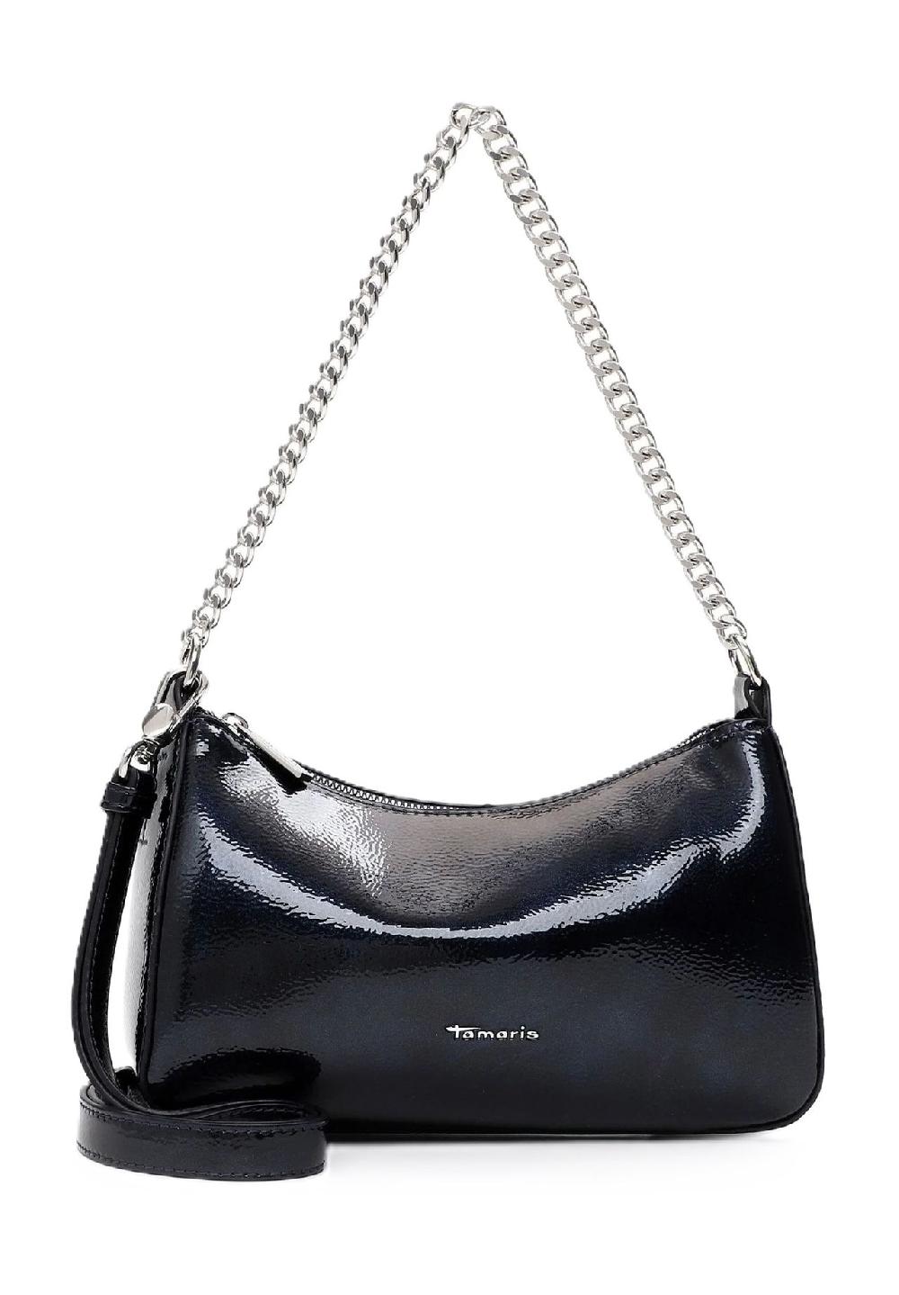 Tamaris Schultertasche "Flaviana" Lack-Optik Reißverschluss für Damen