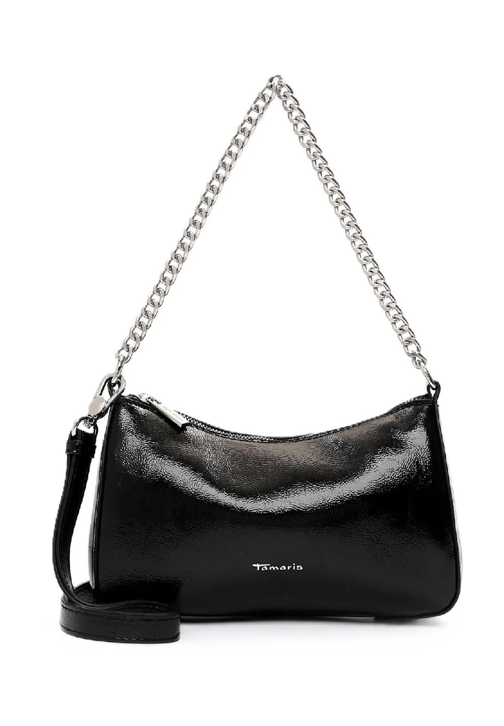 Tamaris Schultertasche "Flaviana" Lack-Optik Reißverschluss für Damen