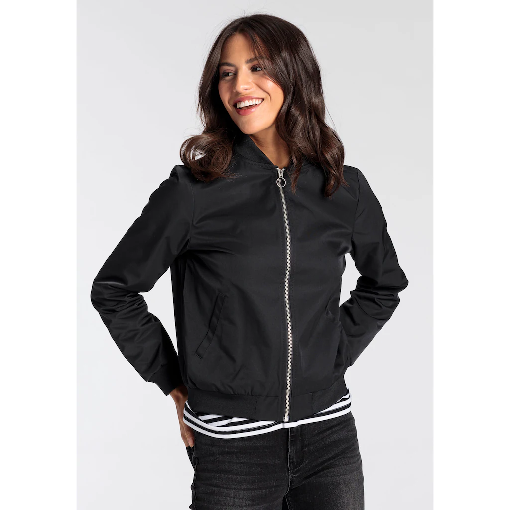 AJC Blouson Modischer Look Mit Rippkragen Praktische Eingrifftaschen