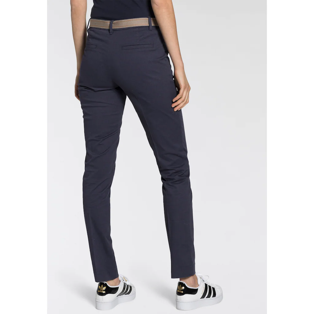 AJC Chinohose (2 Tlg.) In Lässiger Form Mit Konstrastfarbendem Gürtel