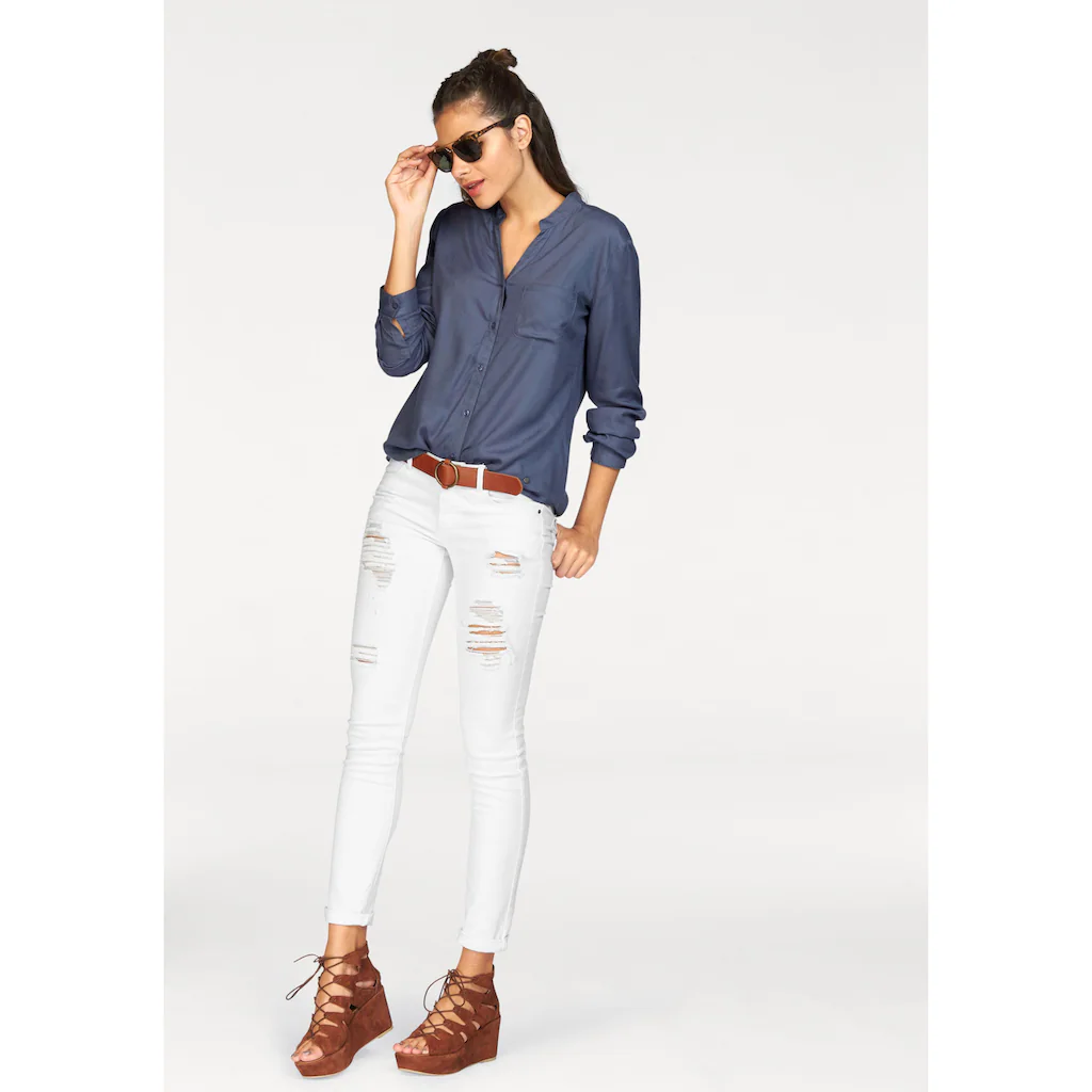 AJC Hemdbluse Mit Unterschiedlichen Druckvarianten Oder In Uni