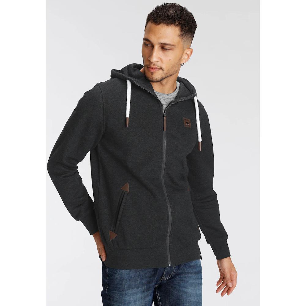 AJC Kapuzensweatjacke Mit Lederappltikationen An Den Eingriffstaschen ▷ Bestellen