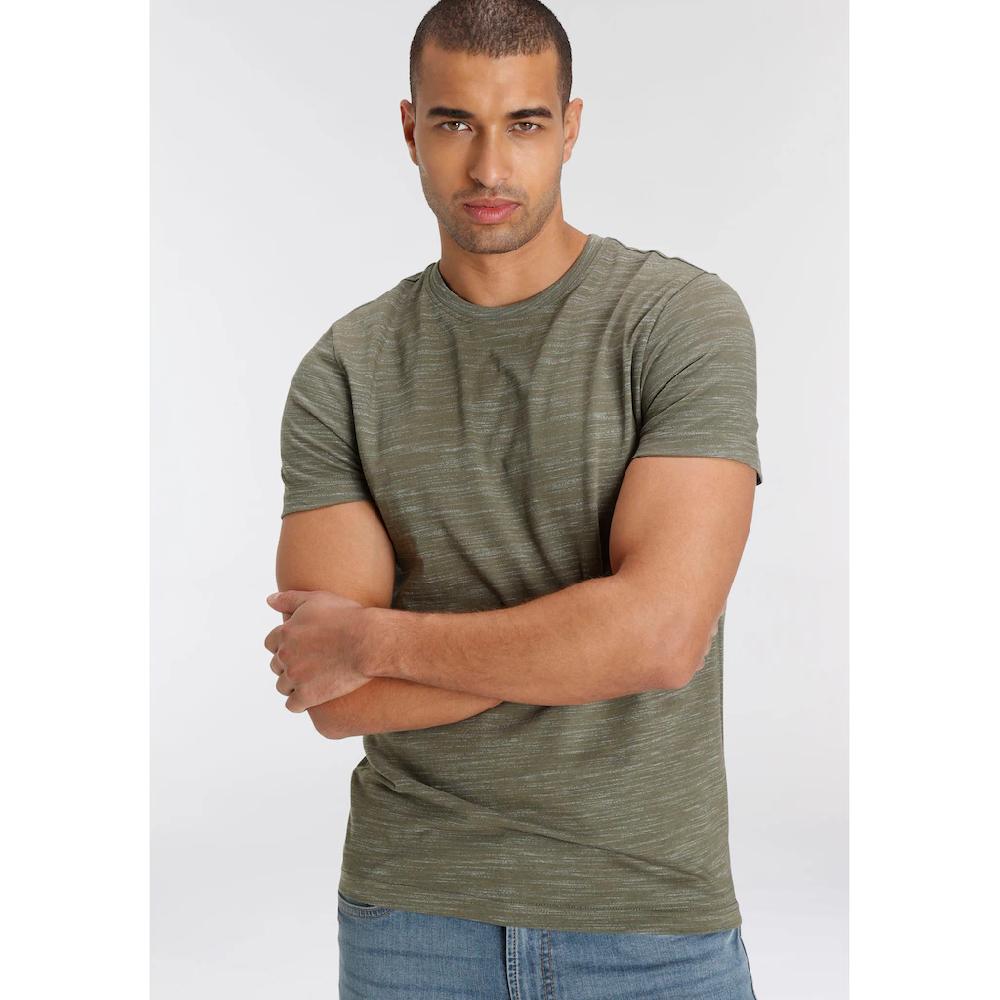 AJC T-Shirt Kurzarm Regular Fit Meliert Rundhalsausschnitt ▷ Für