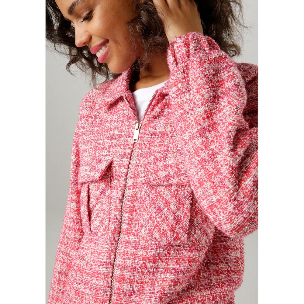 Aniston CASUAL Blouson Aus Melierter Bouclé-Jacquard-Qualität