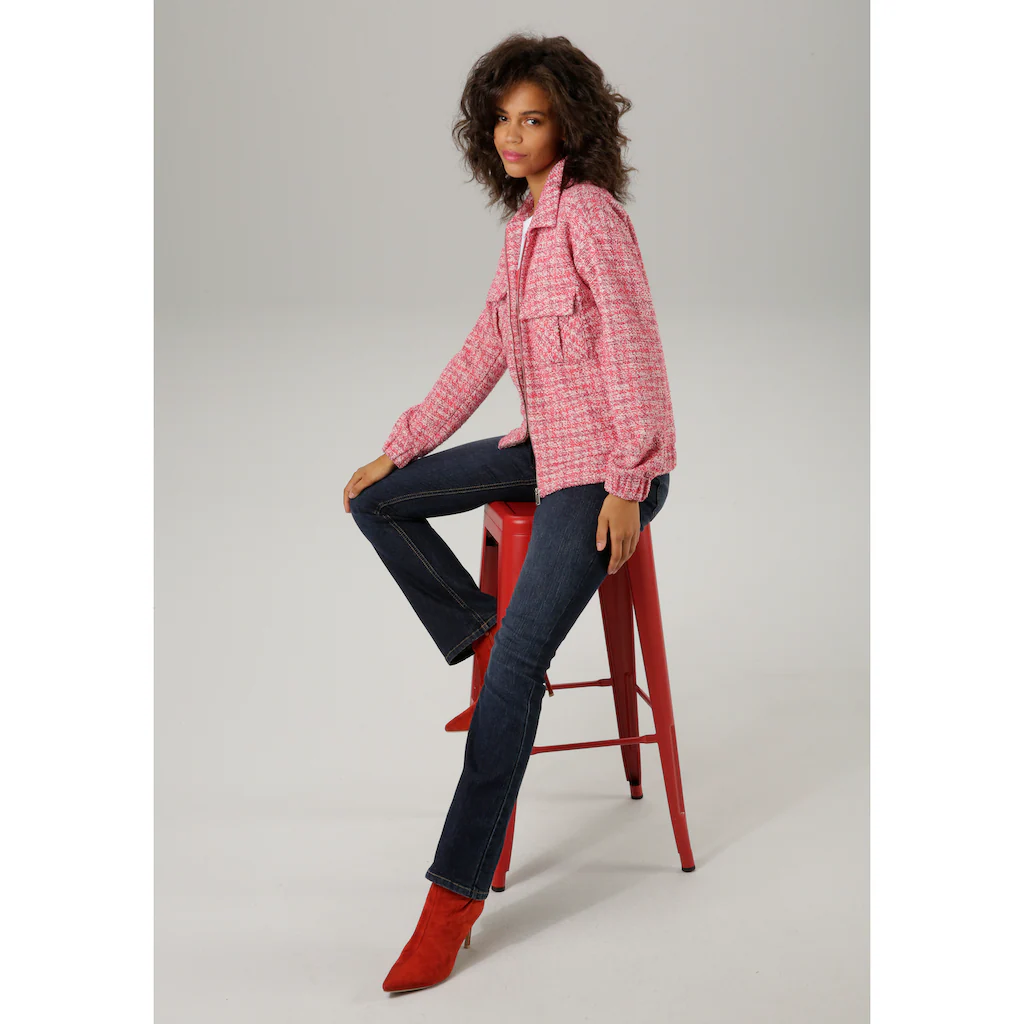 Aniston CASUAL Blouson Aus Melierter Bouclé-Jacquard-Qualität