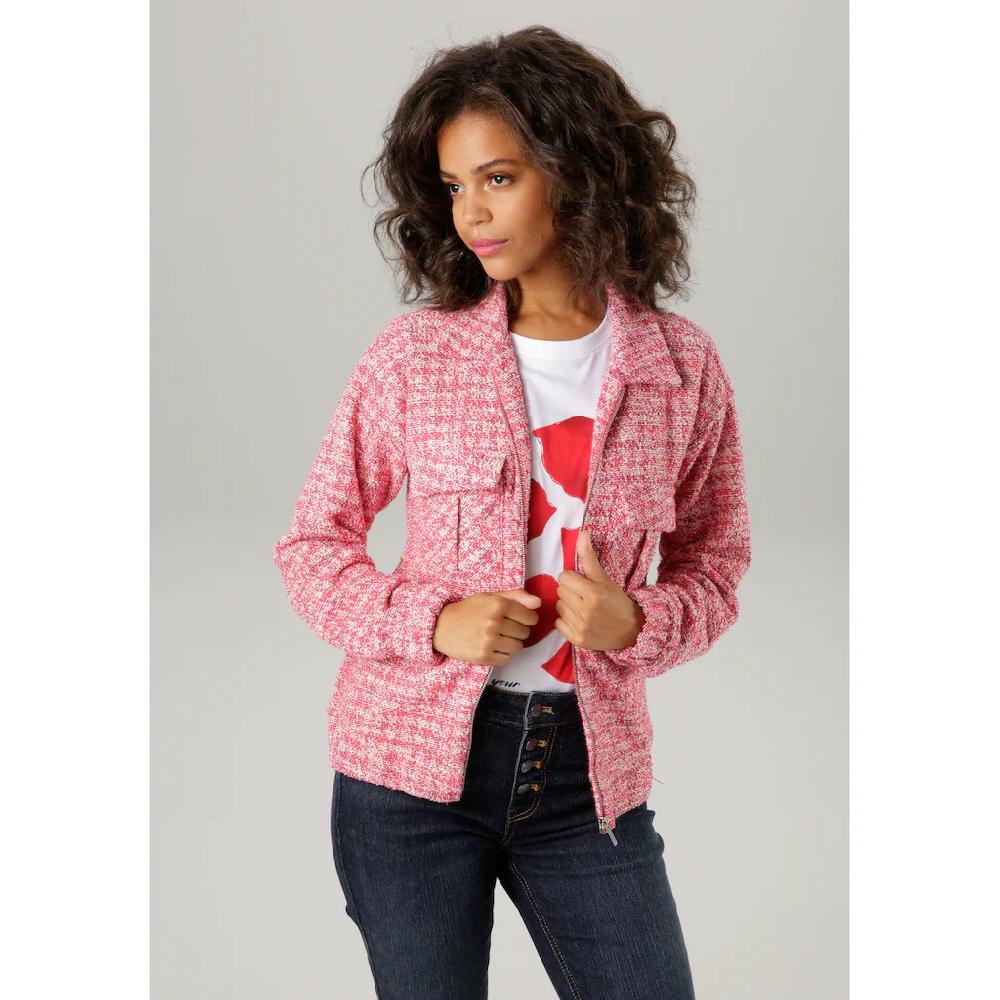 Aniston CASUAL Blouson aus melierter Bouclé-Jacquard-Qualität