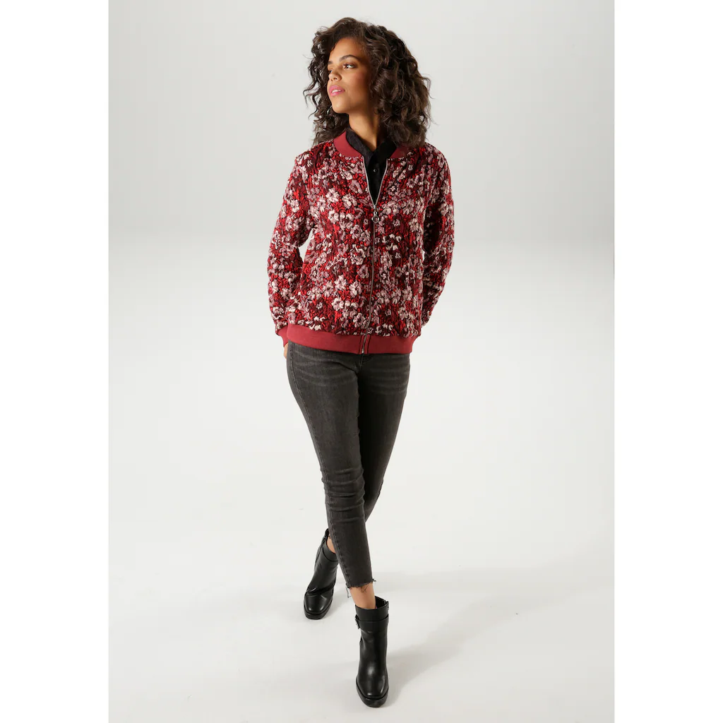 Aniston CASUAL Blouson Mit Kunstvollem Blumenmuster - Jedes Teil Ein Unikat