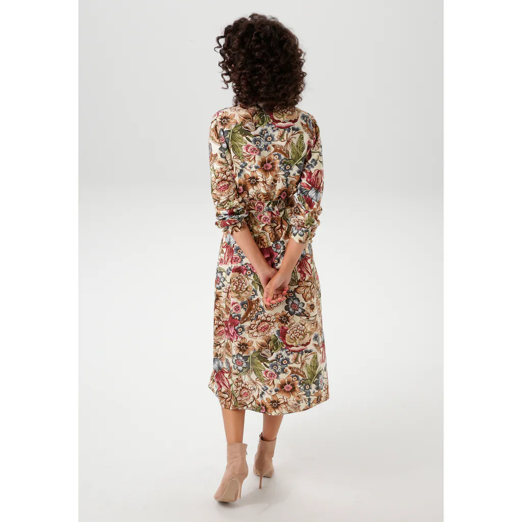 Aniston CASUAL Blusenkleid Mit Farbharmonischem Großflächigen Blumendruck - NEUE KOLLEKTION