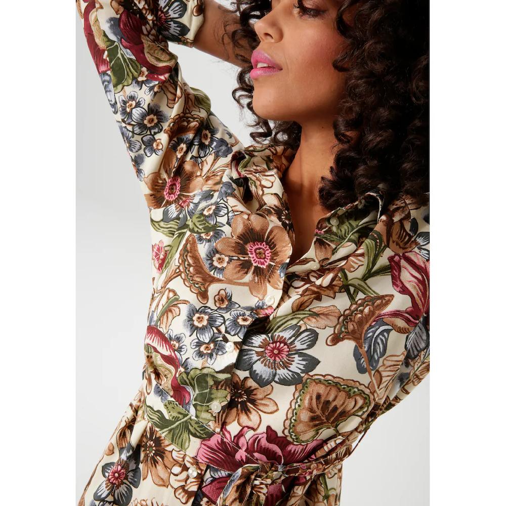 Aniston CASUAL Blusenkleid Mit Farbharmonischem Großflächigen Blumendruck - NEUE KOLLEKTION