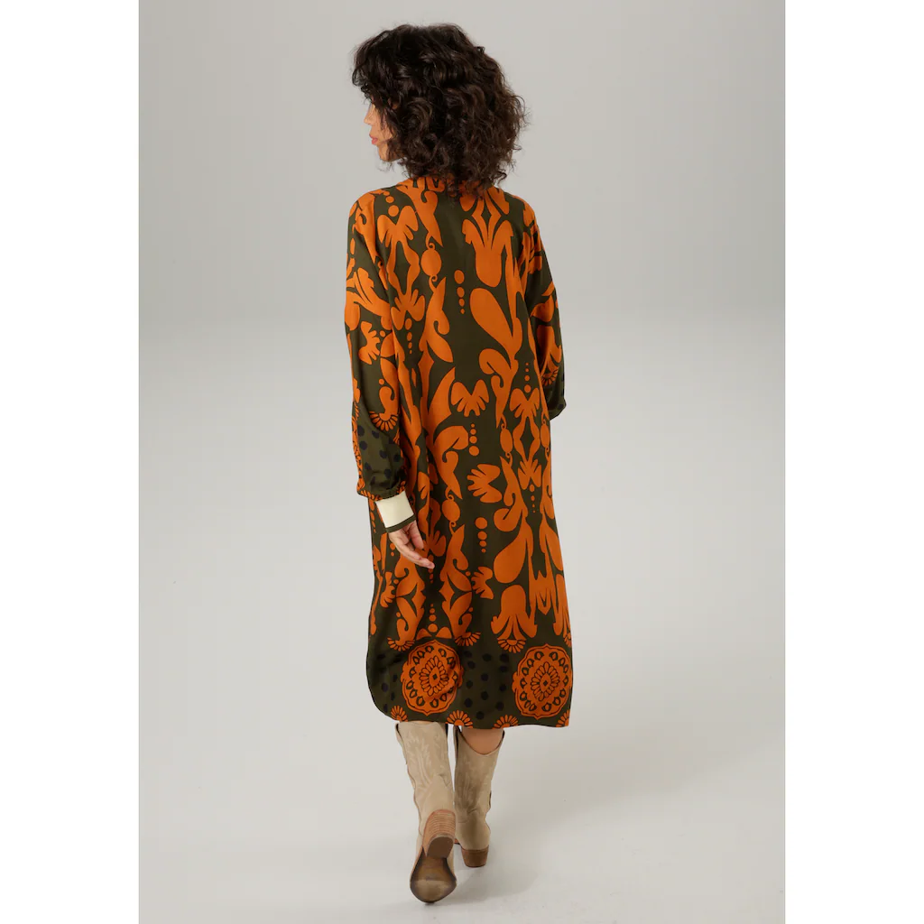 Aniston CASUAL Blusenkleid Mit Großflächigem Grafischen Druck