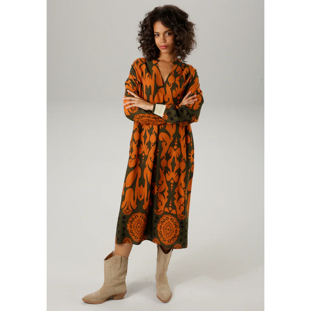 Aniston CASUAL Blusenkleid mit großflächigem grafischen Druck
