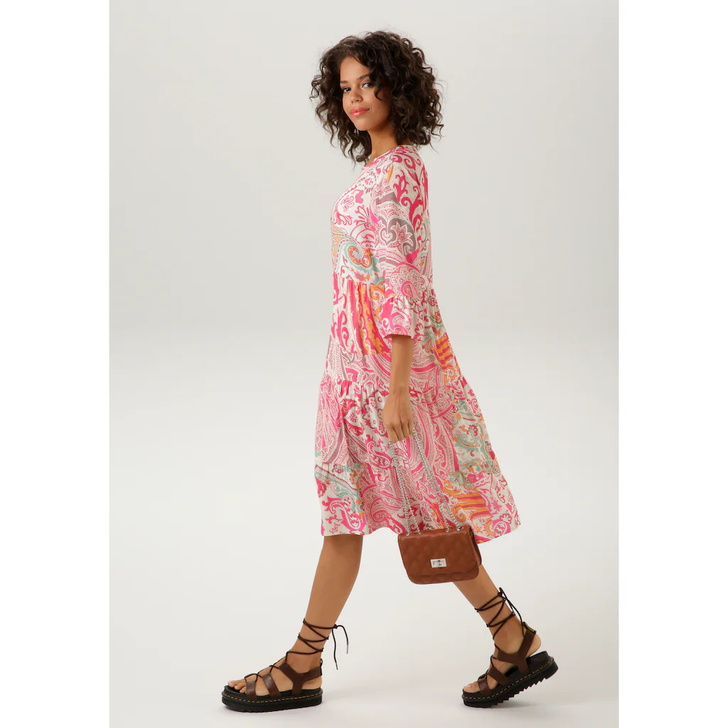Aniston CASUAL Blusenkleid Mit Großflächigem Paisley-Druck