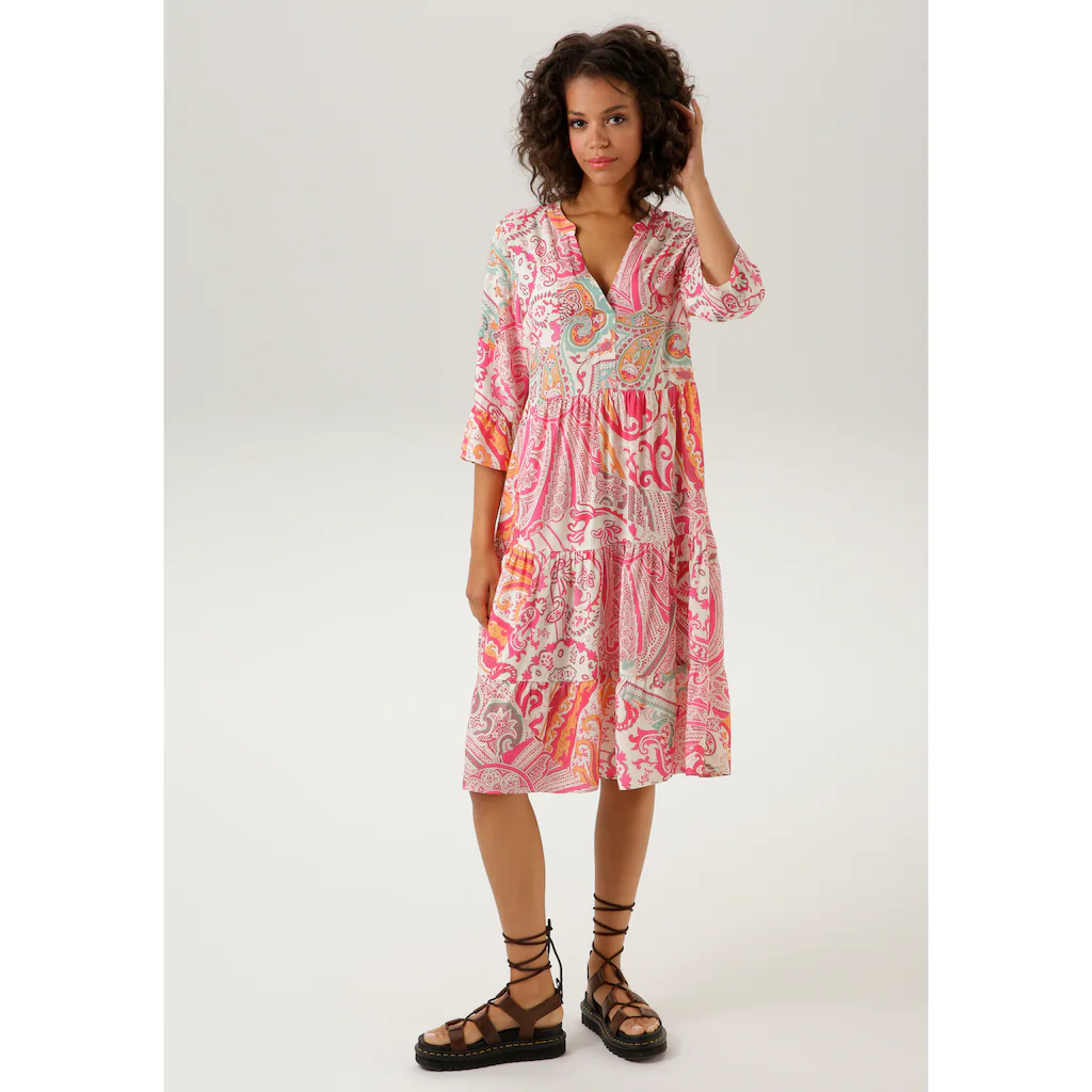 Aniston CASUAL Blusenkleid mit großflächigem Paisley-Druck Aniston CASUAL Blusenkleid mit großflächigem Paisley-Druck