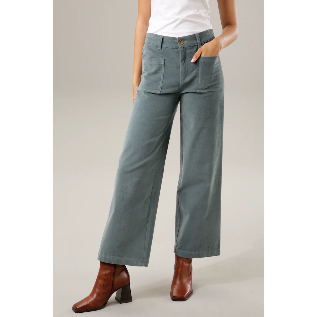 Aniston CASUAL Cordhose in angesagter Hight-waist-Form