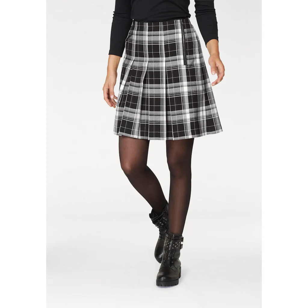 Aniston CASUAL Faltenrock mit Zierreißverschluss im Vorderteil