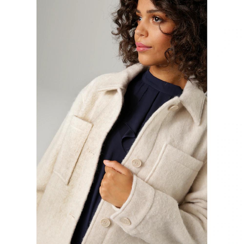 Aniston CASUAL Fleecejacke Mit Tonigen Knöpfen Zu Schließen