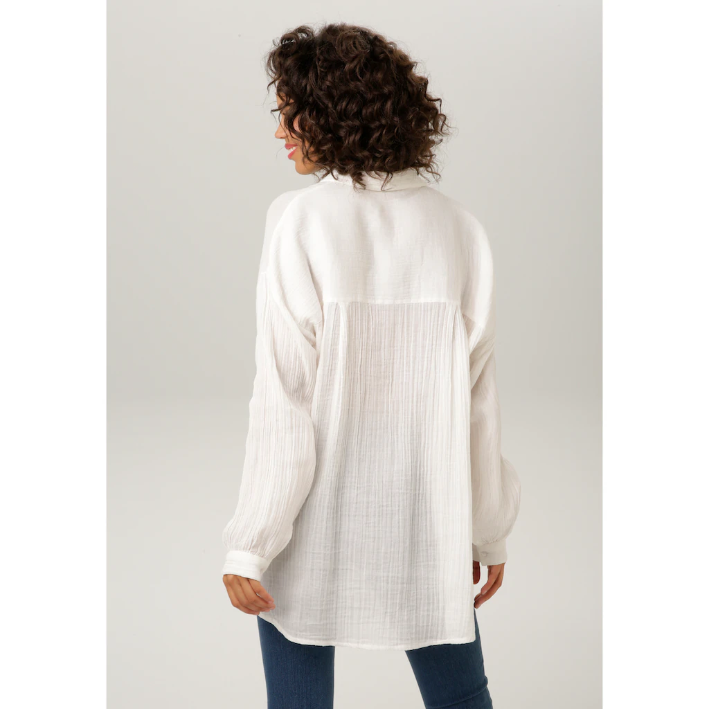 Aniston CASUAL Hemdbluse In Trendiger Musselin-Qualität