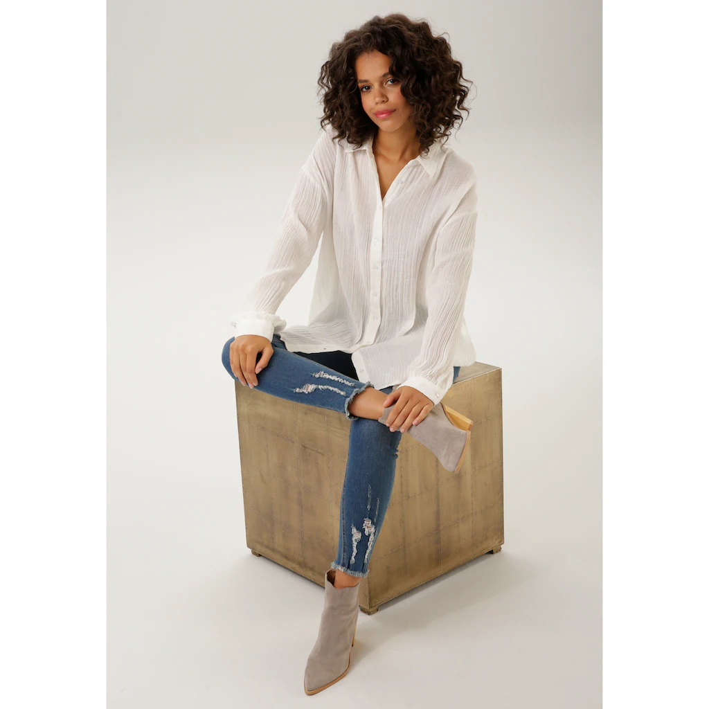 Aniston CASUAL Hemdbluse In Trendiger Musselin-Qualität