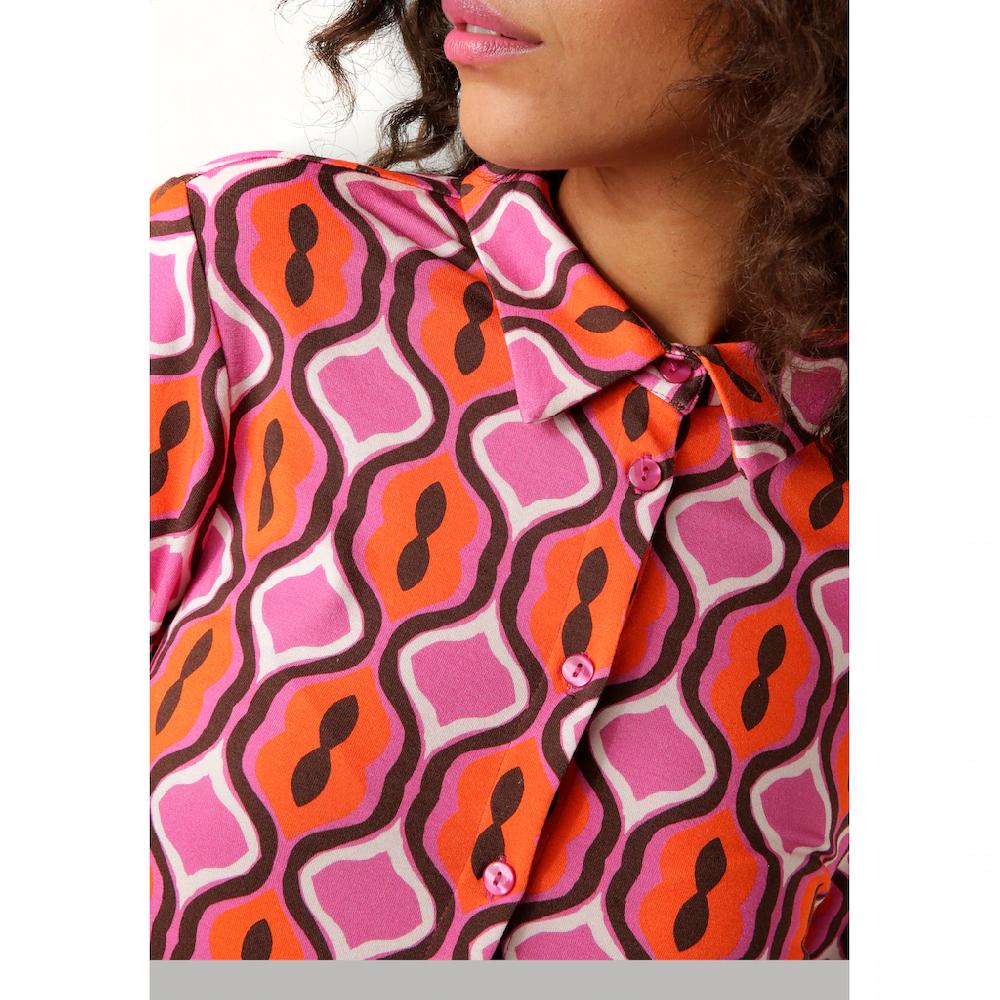 Aniston CASUAL Hemdbluse Mit Extravagantem Farbenfrohen Retro-Muster - NEUE KOLLEKTION