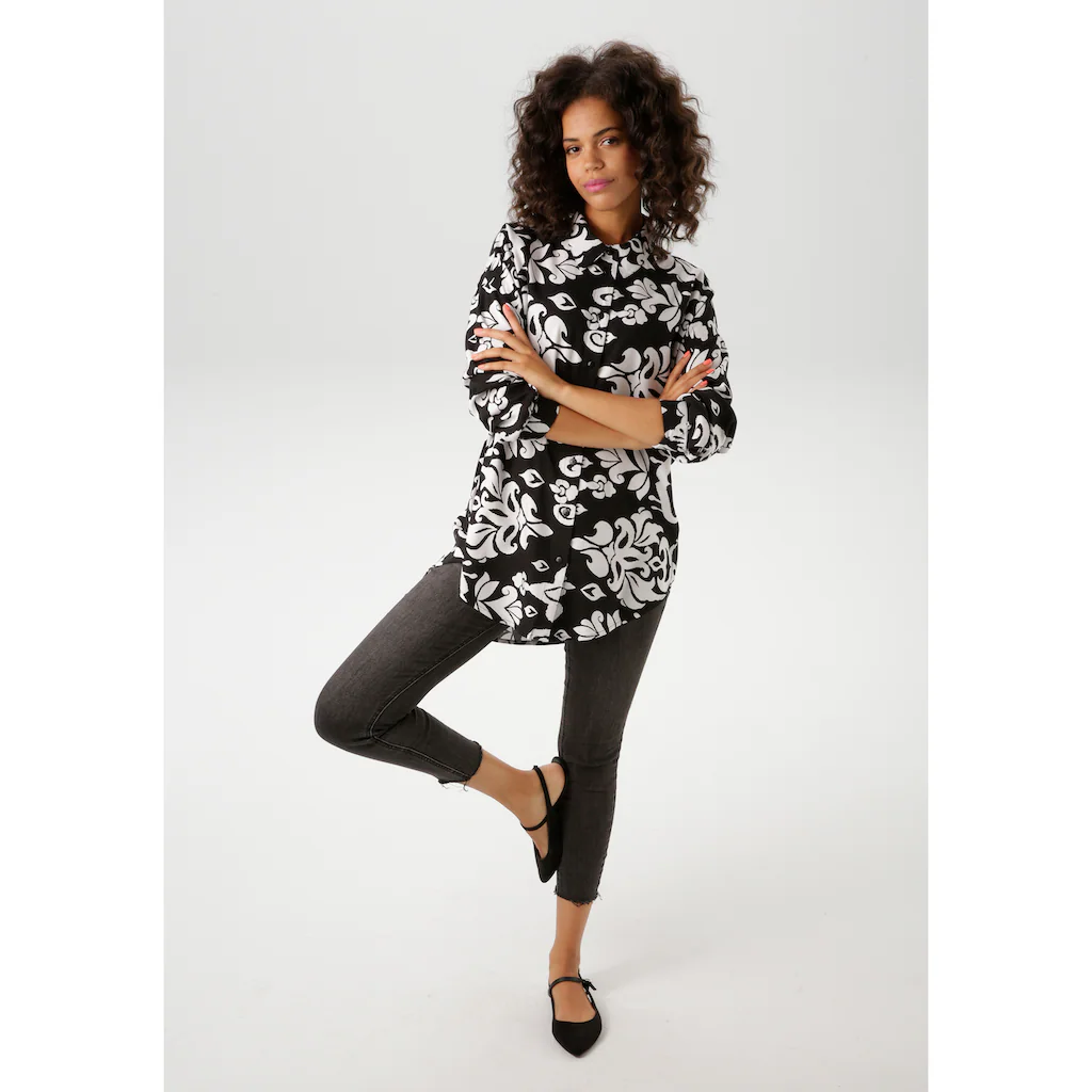 Aniston CASUAL Hemdbluse Mit Fantasievollem Großflächigen Druck - NEUE KOLLEKTION