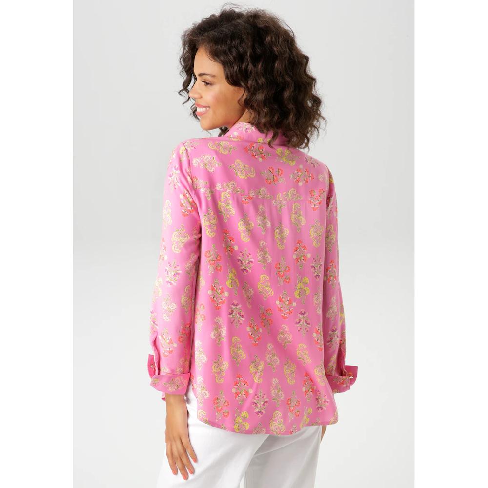 Aniston CASUAL Hemdbluse Mit Kunstvollem Farbharmonischen Blumendruck - NEUE KOLLEKTION