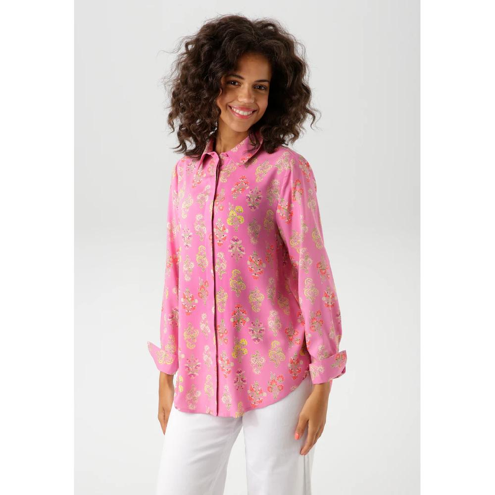 Aniston CASUAL Hemdbluse mit kunstvollem farbharmonischen Blumendruck - NEUE KOLLEKTION