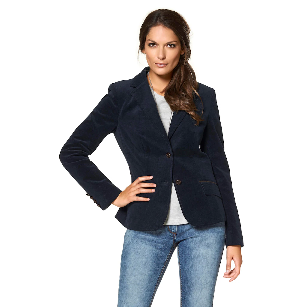 Aniston CASUAL Jackenblazer mit Stoff-Einfassungen und Ärmelpatches