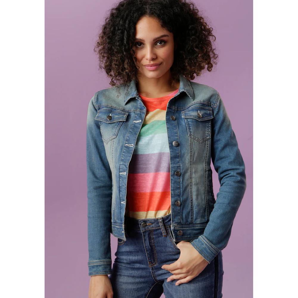 Aniston CASUAL Jeansjacke in Used-Waschung