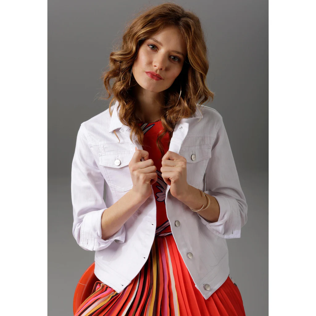 Aniston CASUAL Jeansjacke in zartem Pastell