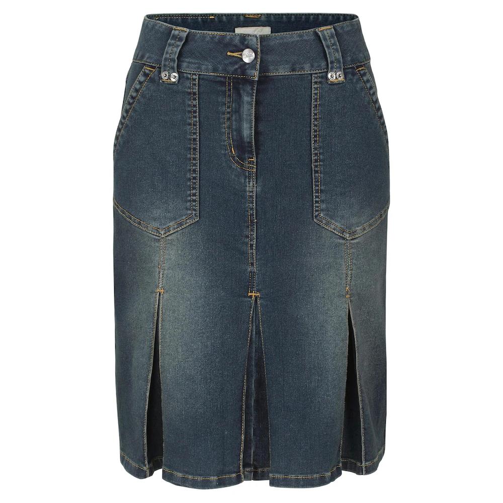 Aniston CASUAL Jeansrock Mit Eingelegten Falten