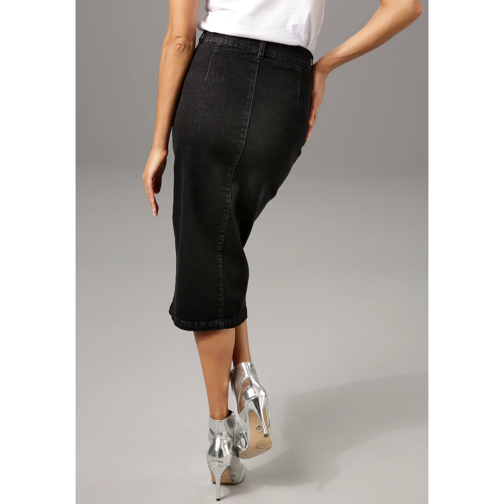 Aniston CASUAL Jeansrock Mit Knopfverschluss