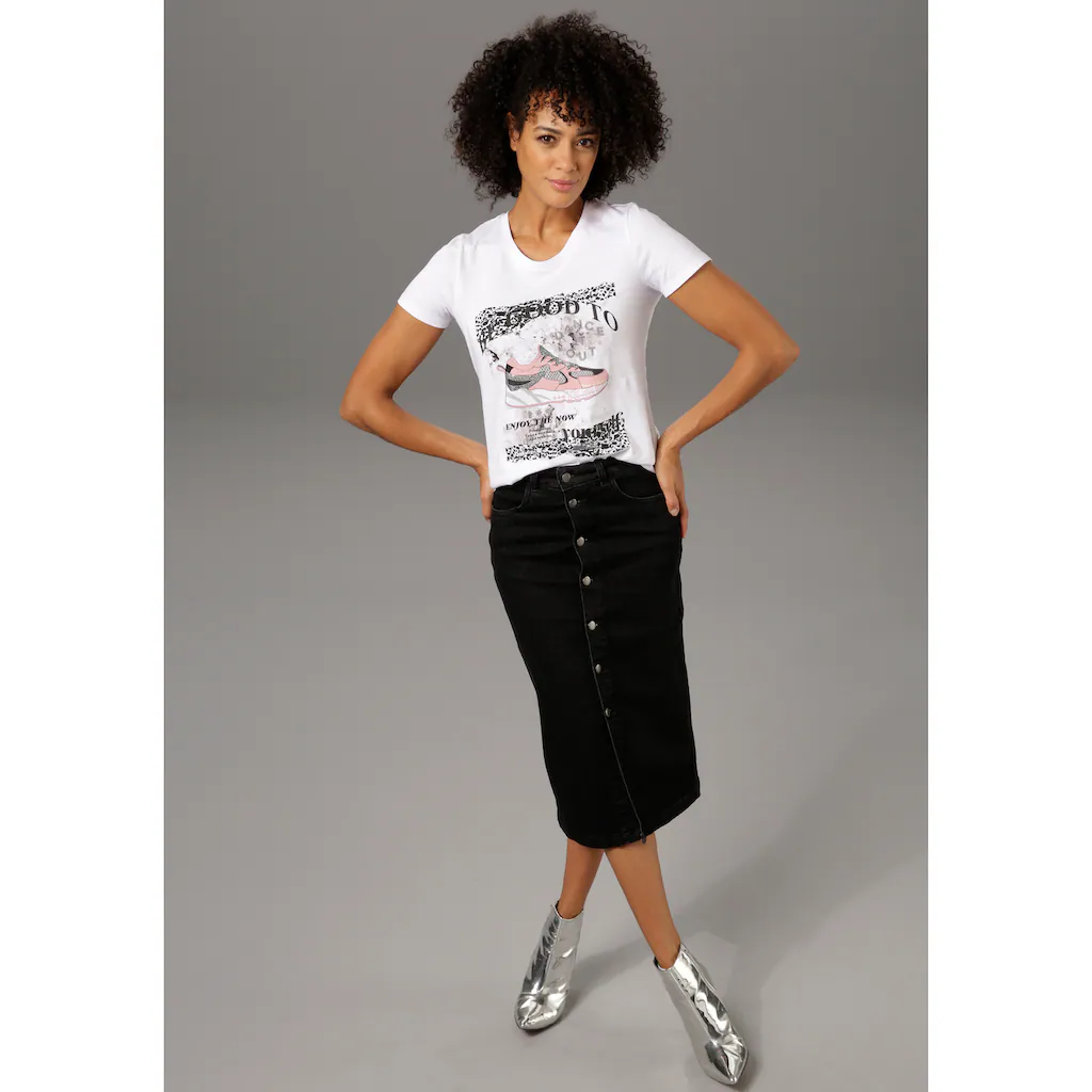 Aniston CASUAL Jeansrock Mit Knopfverschluss