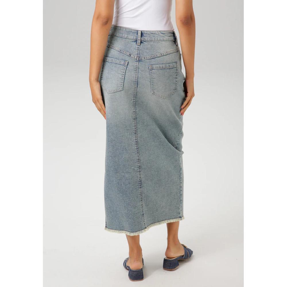 Aniston CASUAL Jeansrock Mit Raffiniertem Seitenschlitz - NEUE KOLLEKTION