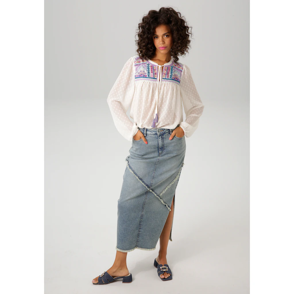 Aniston CASUAL Jeansrock Mit Raffiniertem Seitenschlitz - NEUE KOLLEKTION