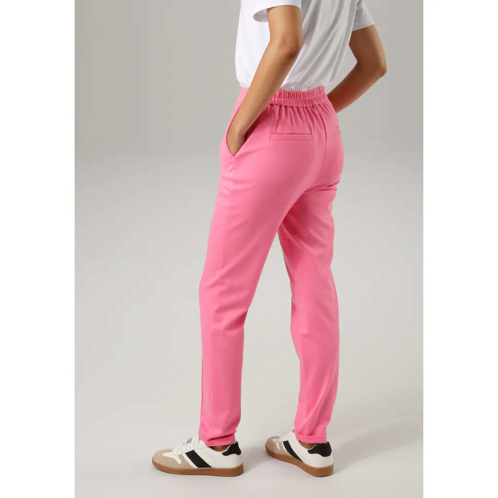 Aniston CASUAL Jerseyhose Mit Biesen Verziert