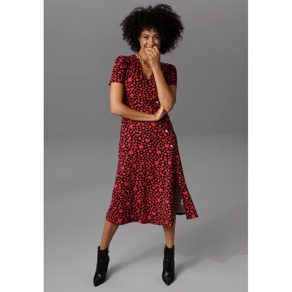 Aniston CASUAL Jerseykleid In Wickeloptik