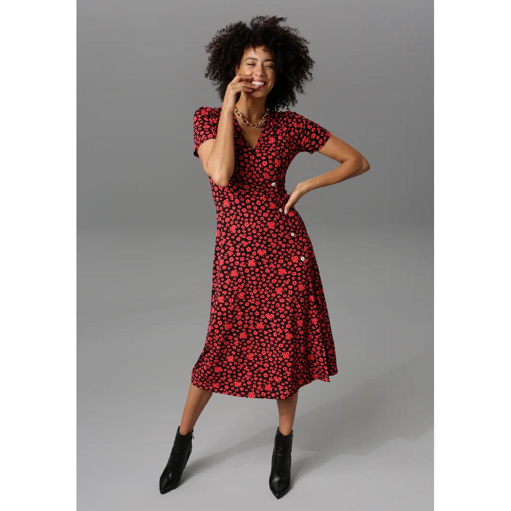 Aniston CASUAL Jerseykleid in Wickeloptik