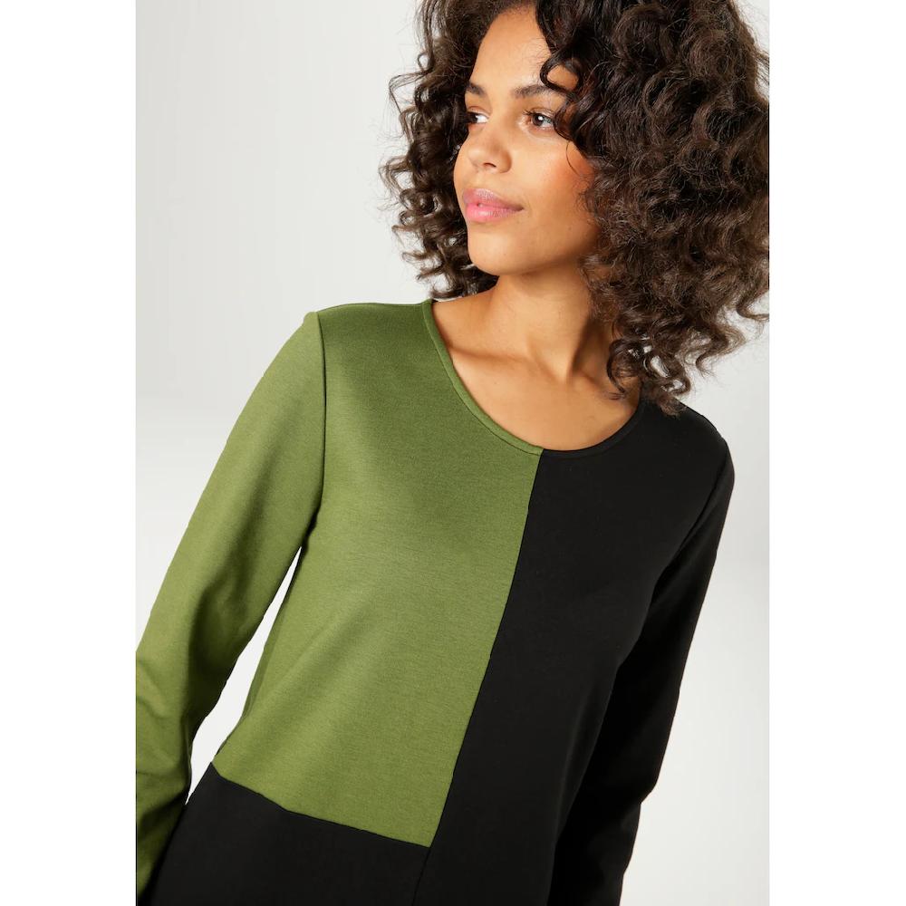 Aniston CASUAL Jerseykleid Mir Raffiniertem Farbeinsatz