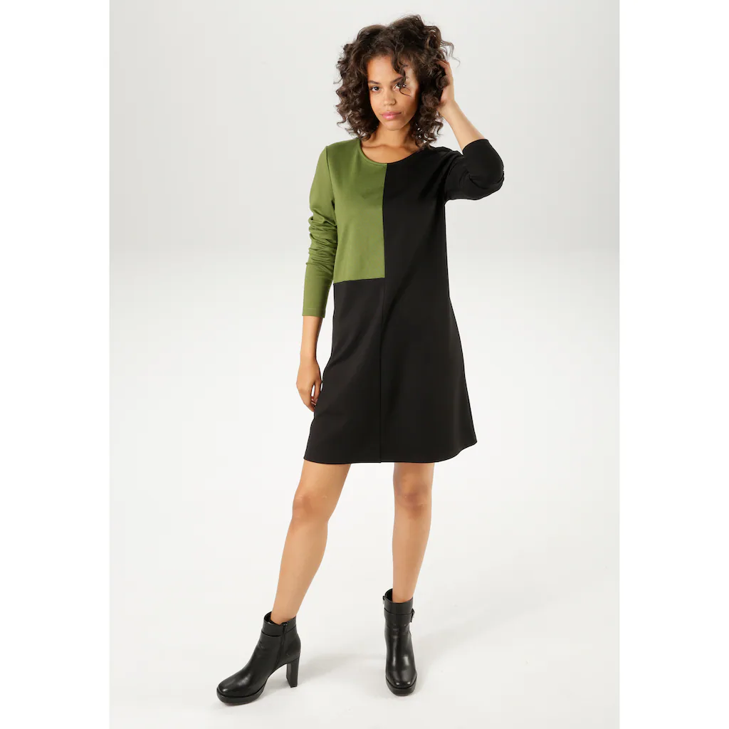 Aniston CASUAL Jerseykleid Mir Raffiniertem Farbeinsatz